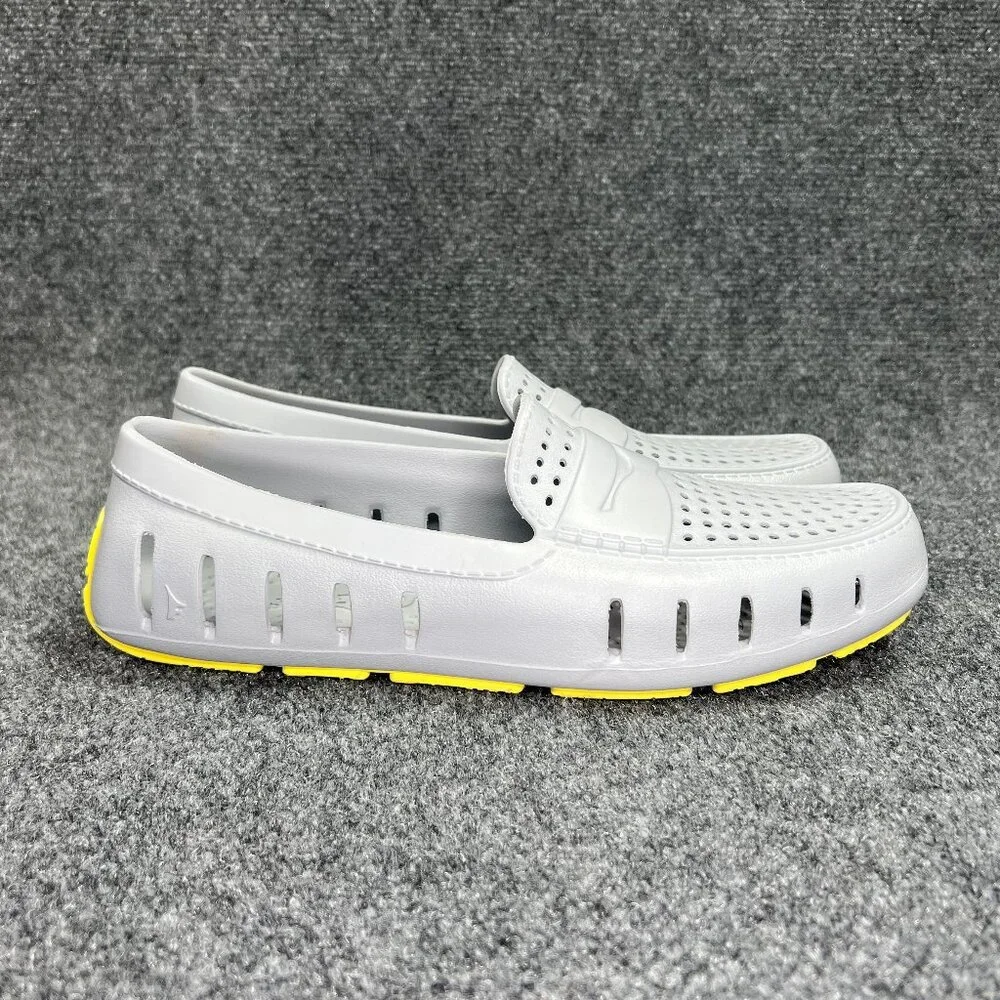 Floaters Country Club 4.0 Driving Loafers Men's Size‎ 10 Grey Yellow Waterproof